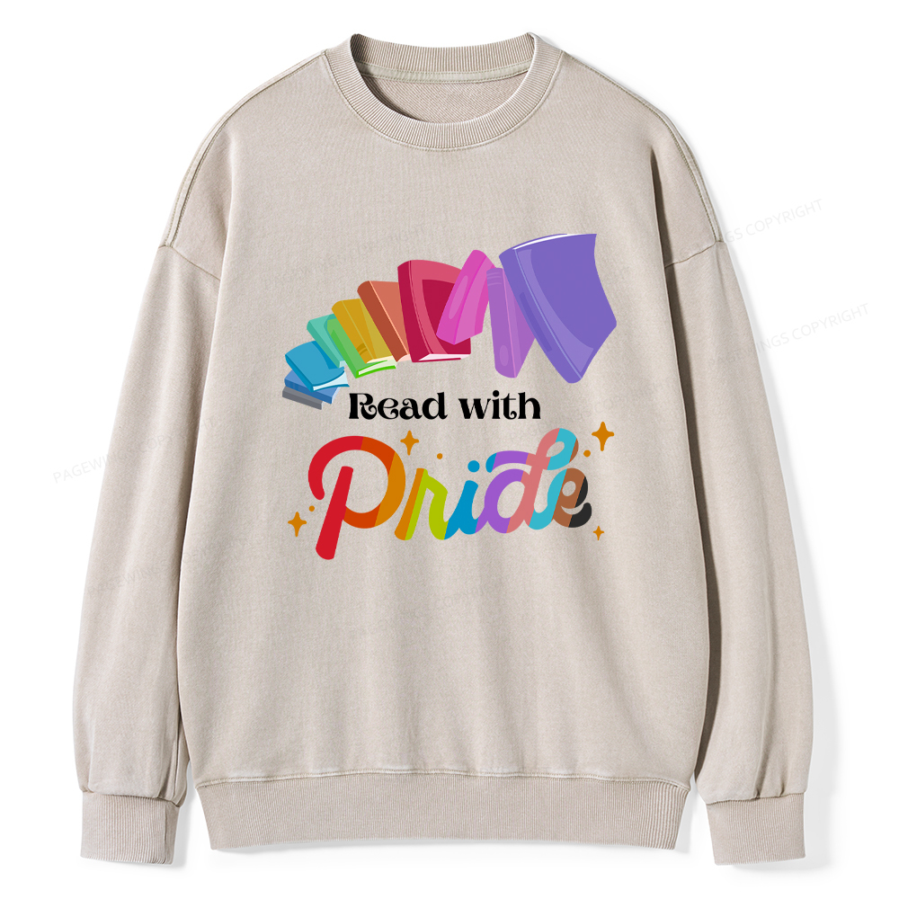 Pagewings Read with Pride Washed Sweatshirt
