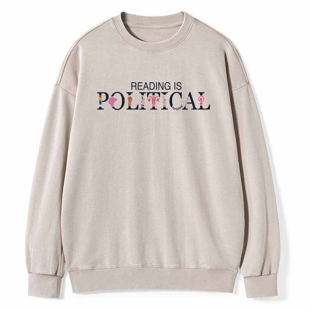Pagewings Reading is Political Comfort Colors Fantasy Unisex Washed Sweatshirt