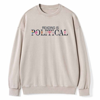 Pagewings Reading is Political Comfort Colors Fantasy Unisex Washed Sweatshirt