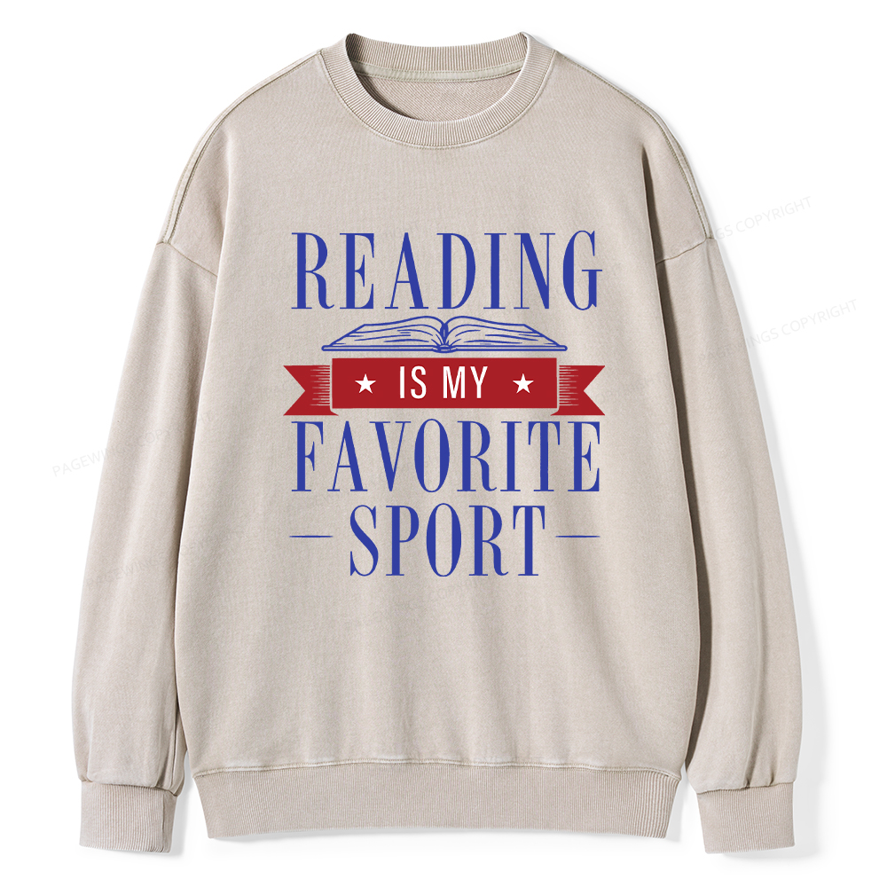 Pagewings Reading Is My Favorite Sport Washed Sweatshirt