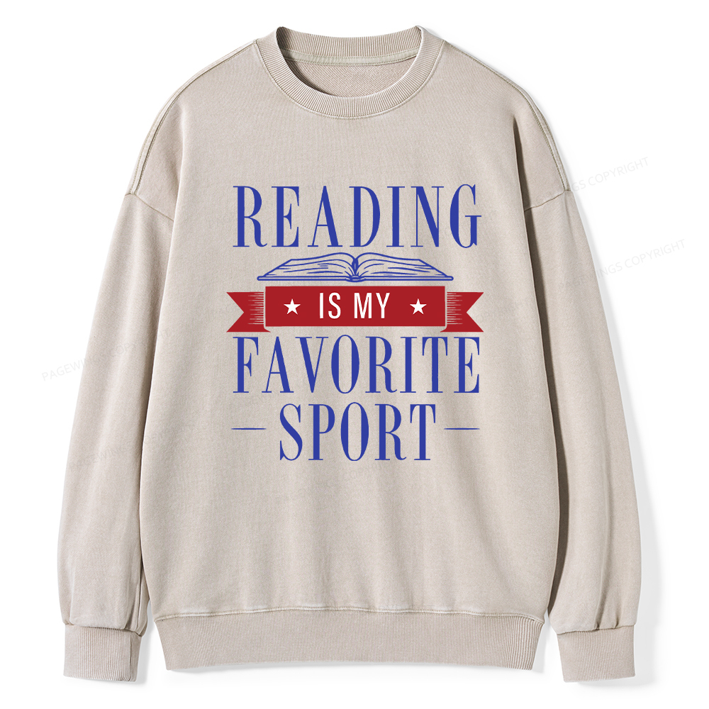 Pagewings Reading Is My Favorite Sport Washed Sweatshirt