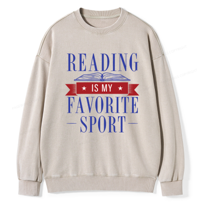 Pagewings Reading Is My Favorite Sport Washed Sweatshirt