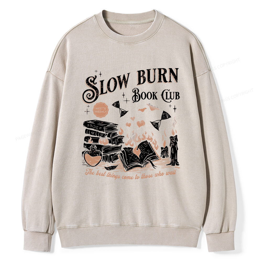 Pagewings Slow Burn Book Club Washed Sweatshirt