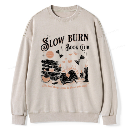 Pagewings Slow Burn Book Club Washed Sweatshirt