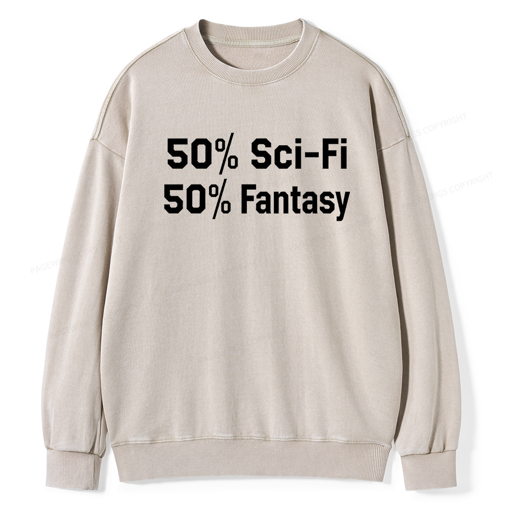 Pagewings 50% Sci-Fi 50% Fantasy Washed Sweatshirt