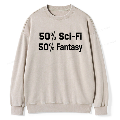 Pagewings 50% Sci-Fi 50% Fantasy Washed Sweatshirt