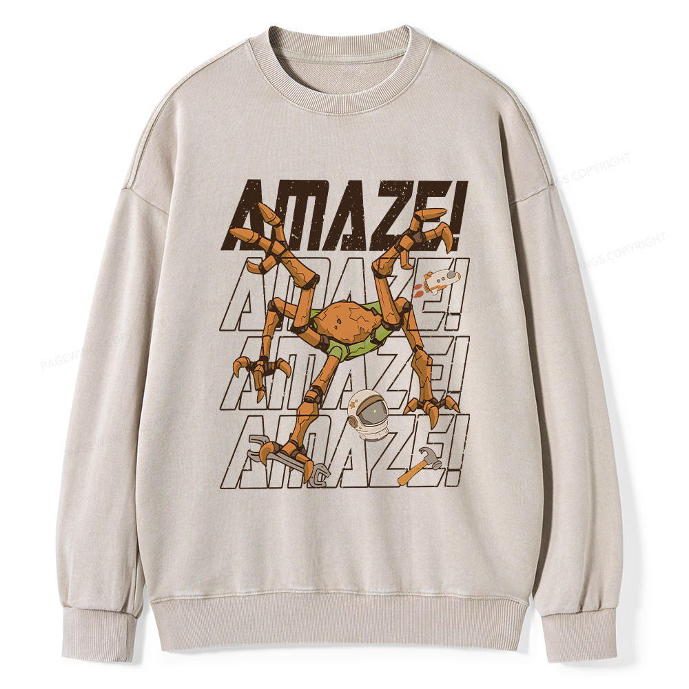 Pagewings AmazeSci Fi Reader Unisex Washed Sweatshirt