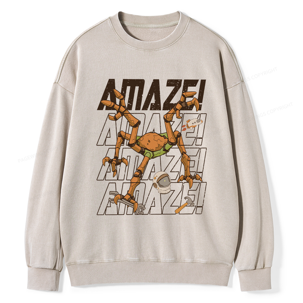 Pagewings AmazeSci Fi Reader Unisex Washed Sweatshirt