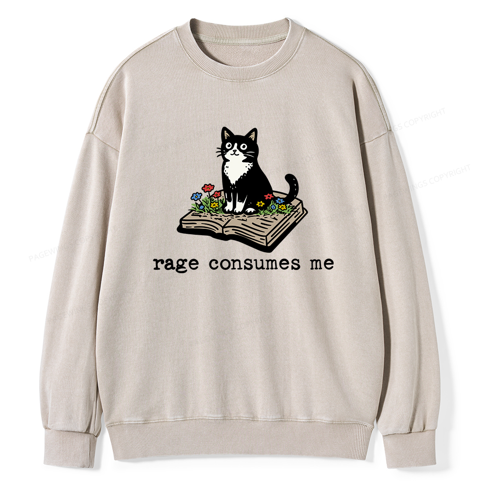 Pagewings Rage Consumes Me Unisex Washed Sweatshirt
