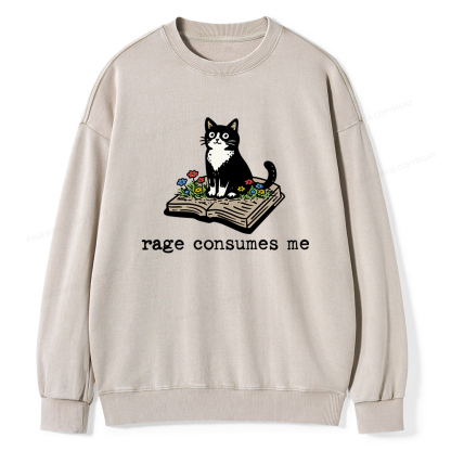 Pagewings Rage Consumes Me Unisex Washed Sweatshirt