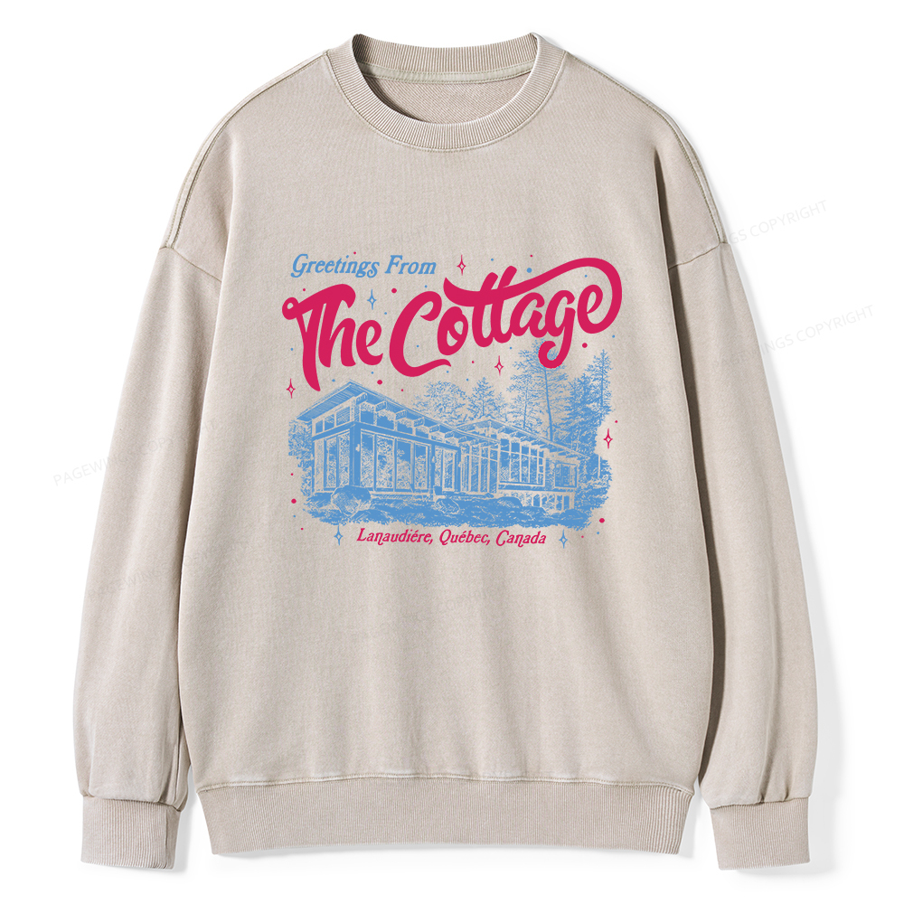 Pagewings Coming To The Cottage Unisex Washed Sweatshirt