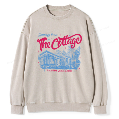 Pagewings Coming To The Cottage Unisex Washed Sweatshirt