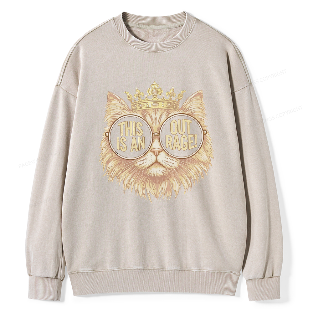 Pagewings This Is An Outrage Unisex Washed Sweatshirt