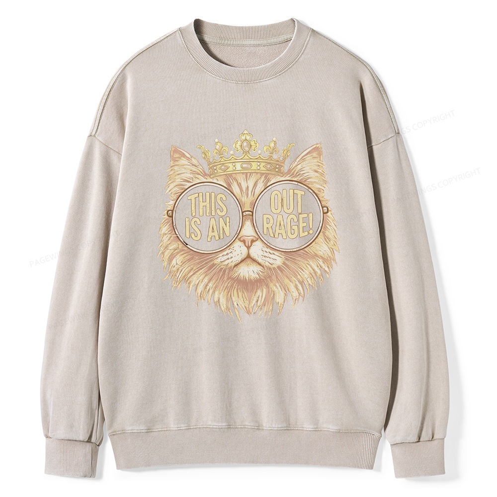 Pagewings This Is An Outrage Unisex Washed Sweatshirt