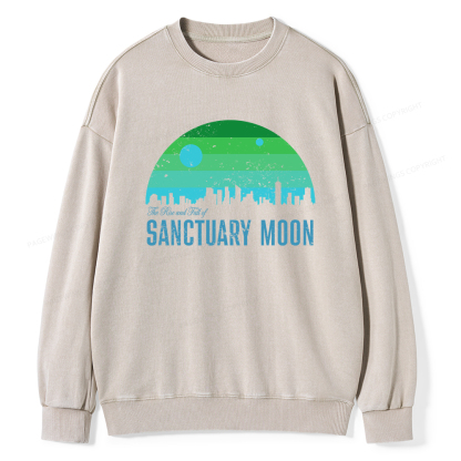Pagewings The Rise and Fall of Sanctuary Moon Unisex Washed Sweatshirt