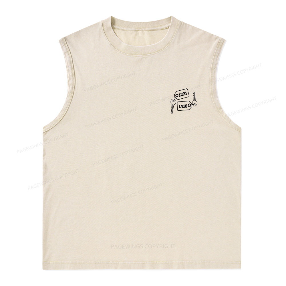 Pagewings Room Numbers Unisex Washed Tank Top
