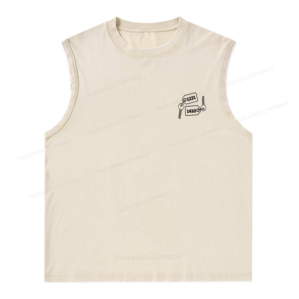 Pagewings Room Numbers Unisex Washed Tank Top