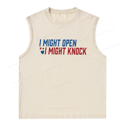 Pagewings I Might Knock Unisex Washed Tank Top