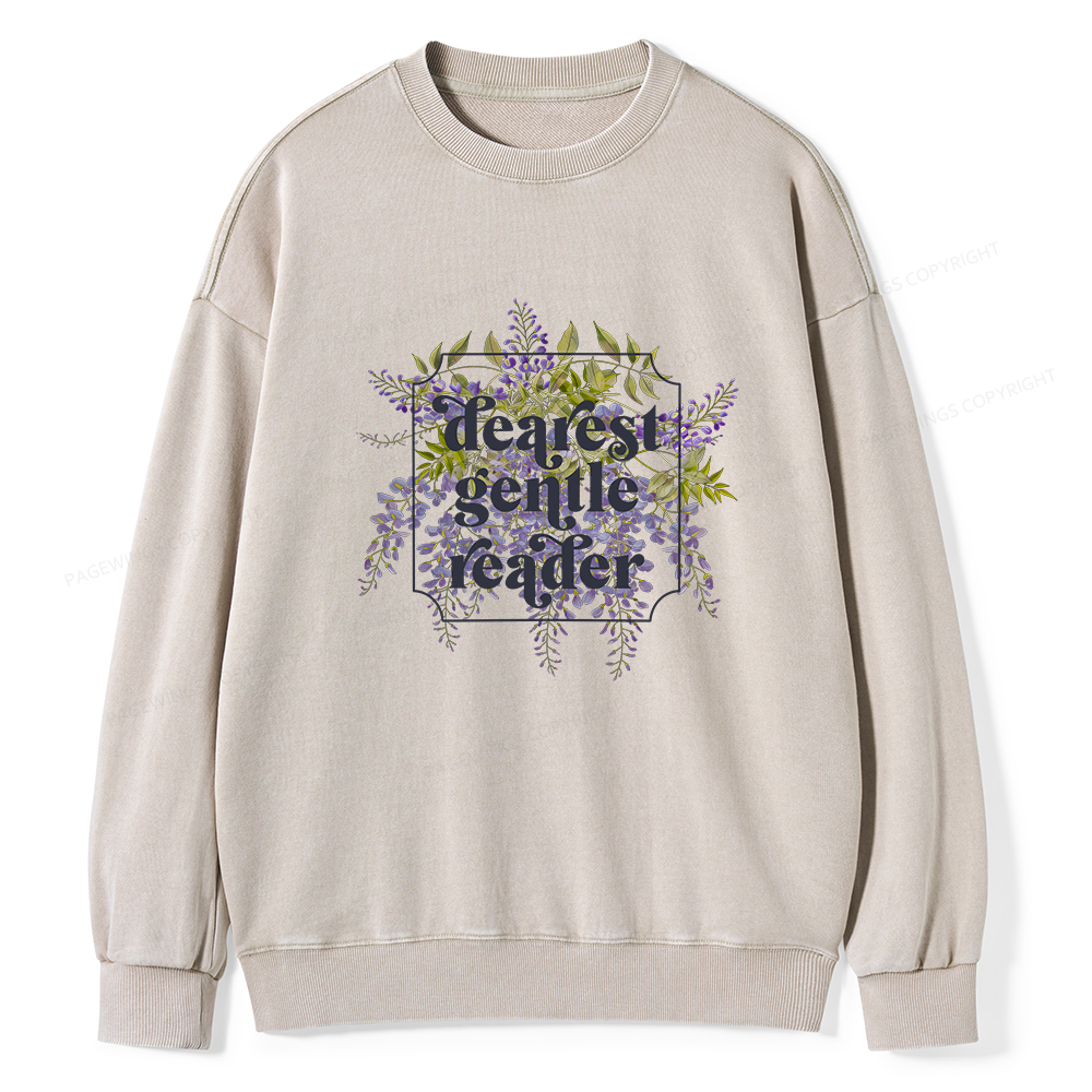 Pagewings Dearest Gentle Reader Unisex Washed Sweatshirt
