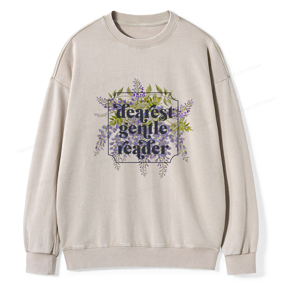 Pagewings Dearest Gentle Reader Unisex Washed Sweatshirt