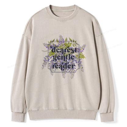 Pagewings Dearest Gentle Reader Unisex Washed Sweatshirt