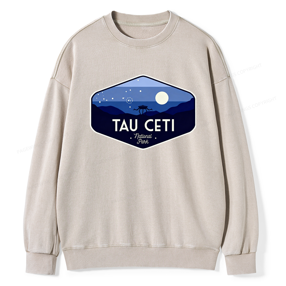 Pagewings Tau Ceti Unisex Washed Sweatshirt