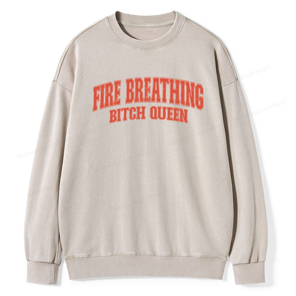 Pagewings Bookish Queen Unisex Washed Sweatshirt