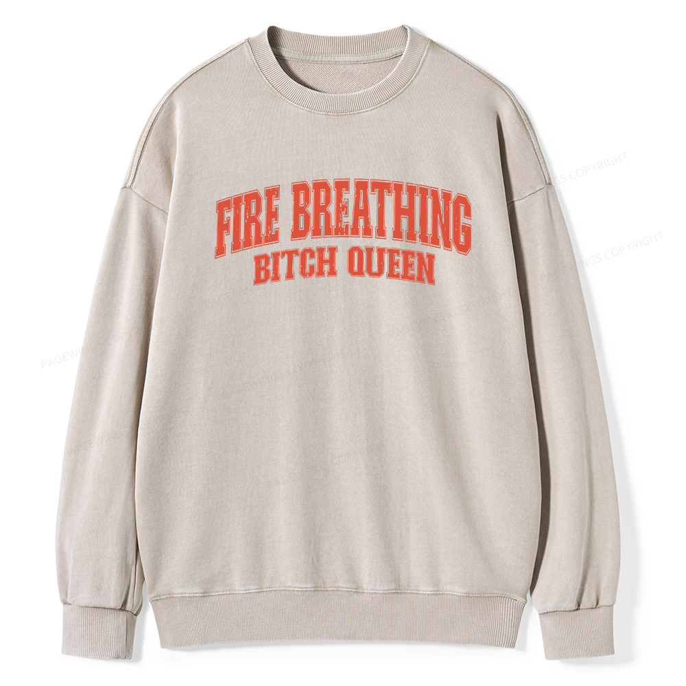 Pagewings Bookish Queen Unisex Washed Sweatshirt