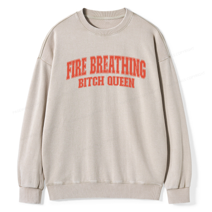 Pagewings Bookish Queen Unisex Washed Sweatshirt