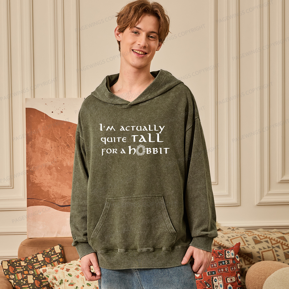 Pagewings I'm Actually Quite Tall Unisex Washed Hoodie