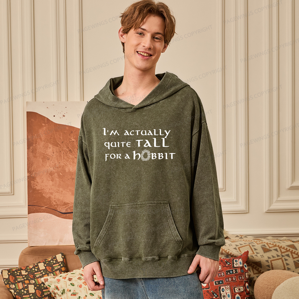 Pagewings I'm Actually Quite Tall Unisex Washed Hoodie