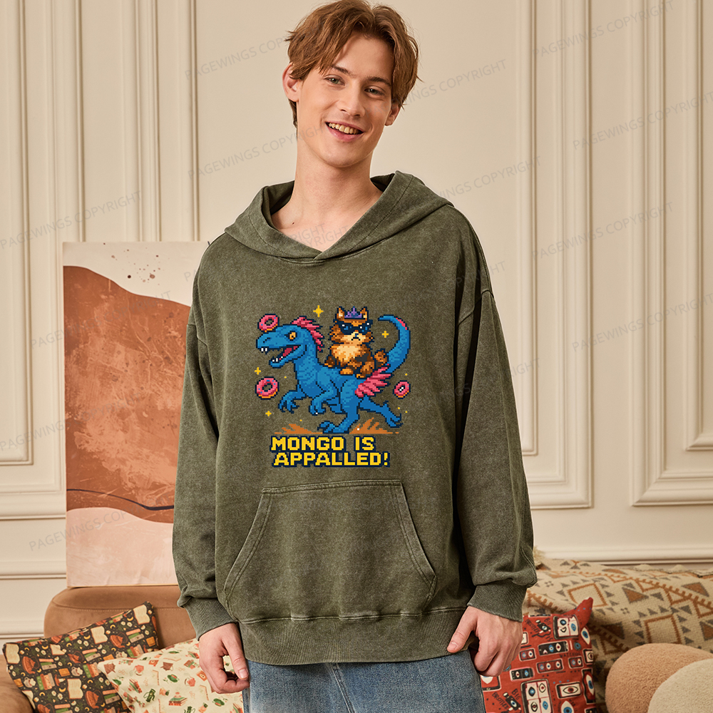 Pagewings Mongo Is Appalled Unisex Washed Hoodie