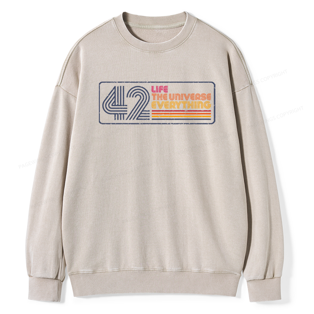 Pagewings Life The Universe Everything Unisex Washed Sweatshirt
