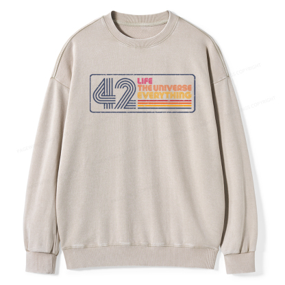 Pagewings Life The Universe Everything Unisex Washed Sweatshirt