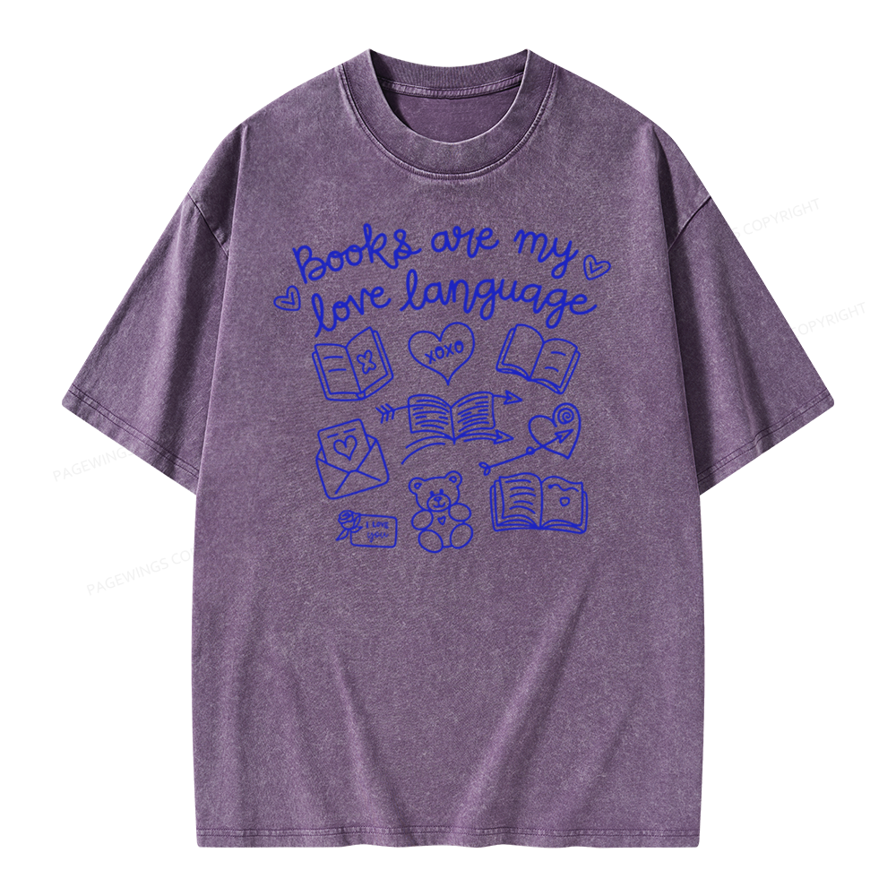 Pagewings Books Are My Love Language Unisex Washed T-shirt