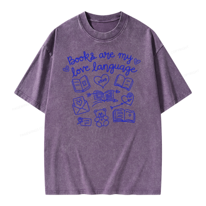 Pagewings Books Are My Love Language Unisex Washed T-shirt