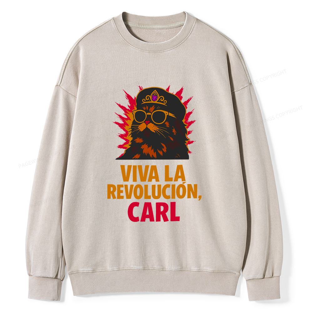 Pagewings Viva La Revolucion Unisex Washed Sweatshirt