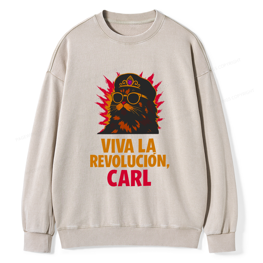 Pagewings Viva La Revolucion Unisex Washed Sweatshirt