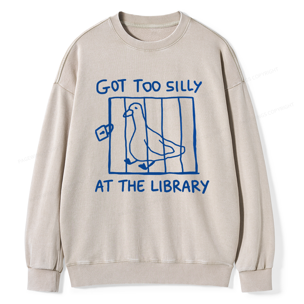 Pagewings Got Too Silly At The Library Unisex Washed Sweatshirt