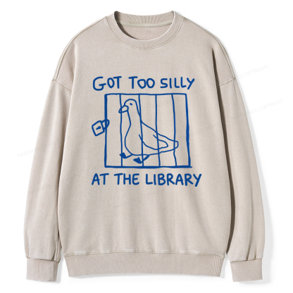 Pagewings Got Too Silly At The Library Unisex Washed Sweatshirt