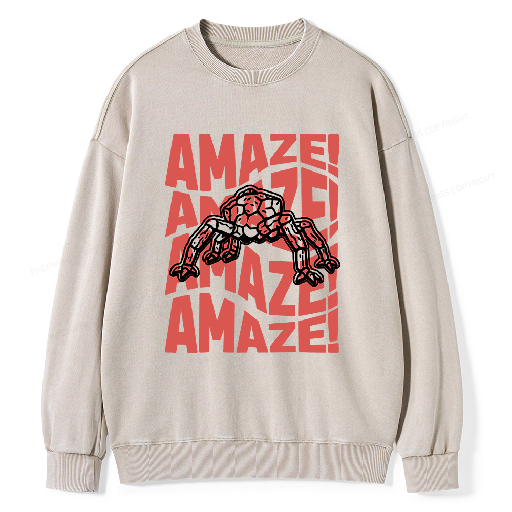 Pagewings Amaze Space Unisex Washed Sweatshirt