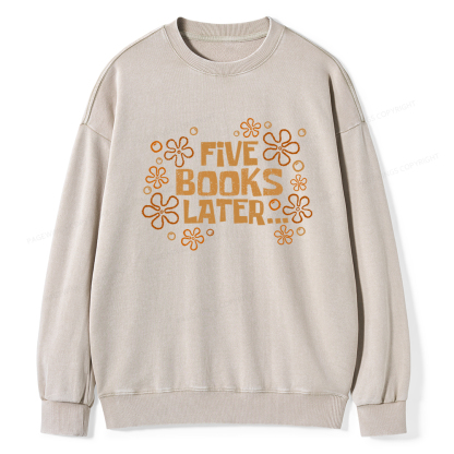 Pagewings Five Books Later Washed Sweatshirt