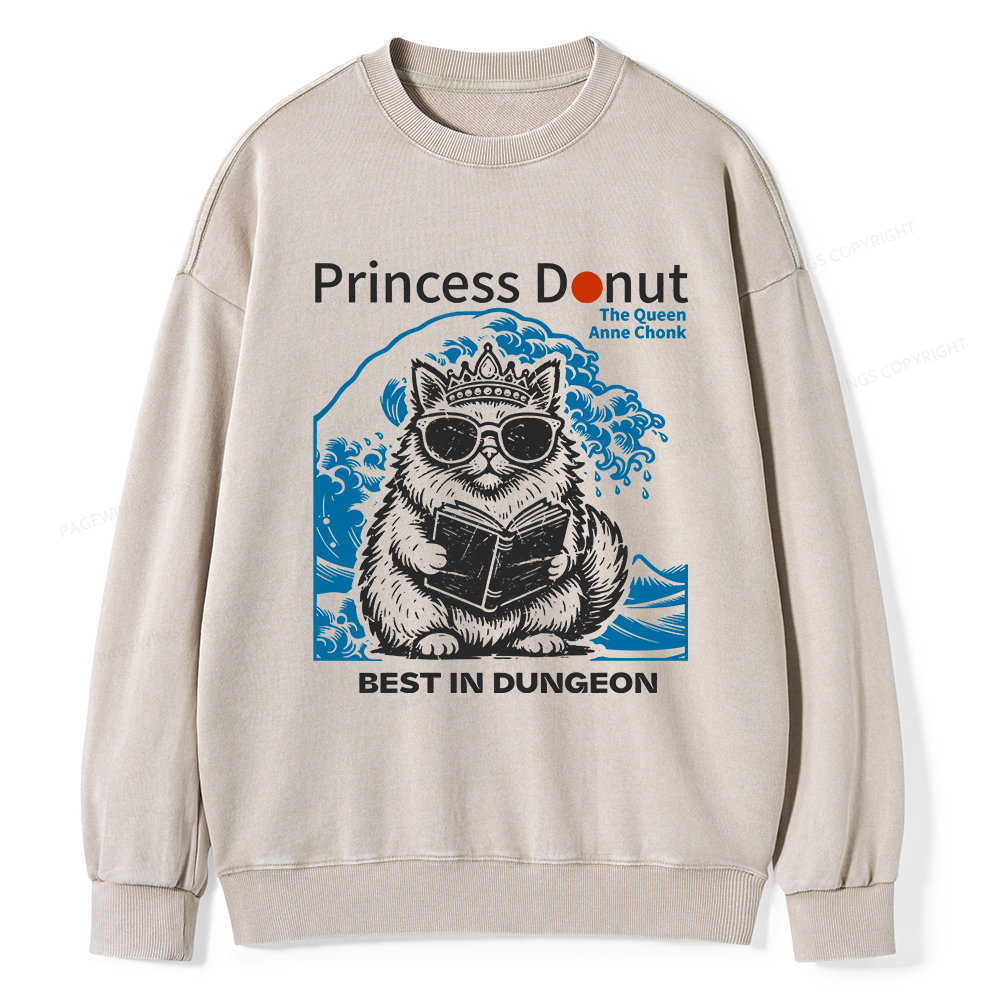 Pagewings Princess Donut Unisex Washed Sweatshirt