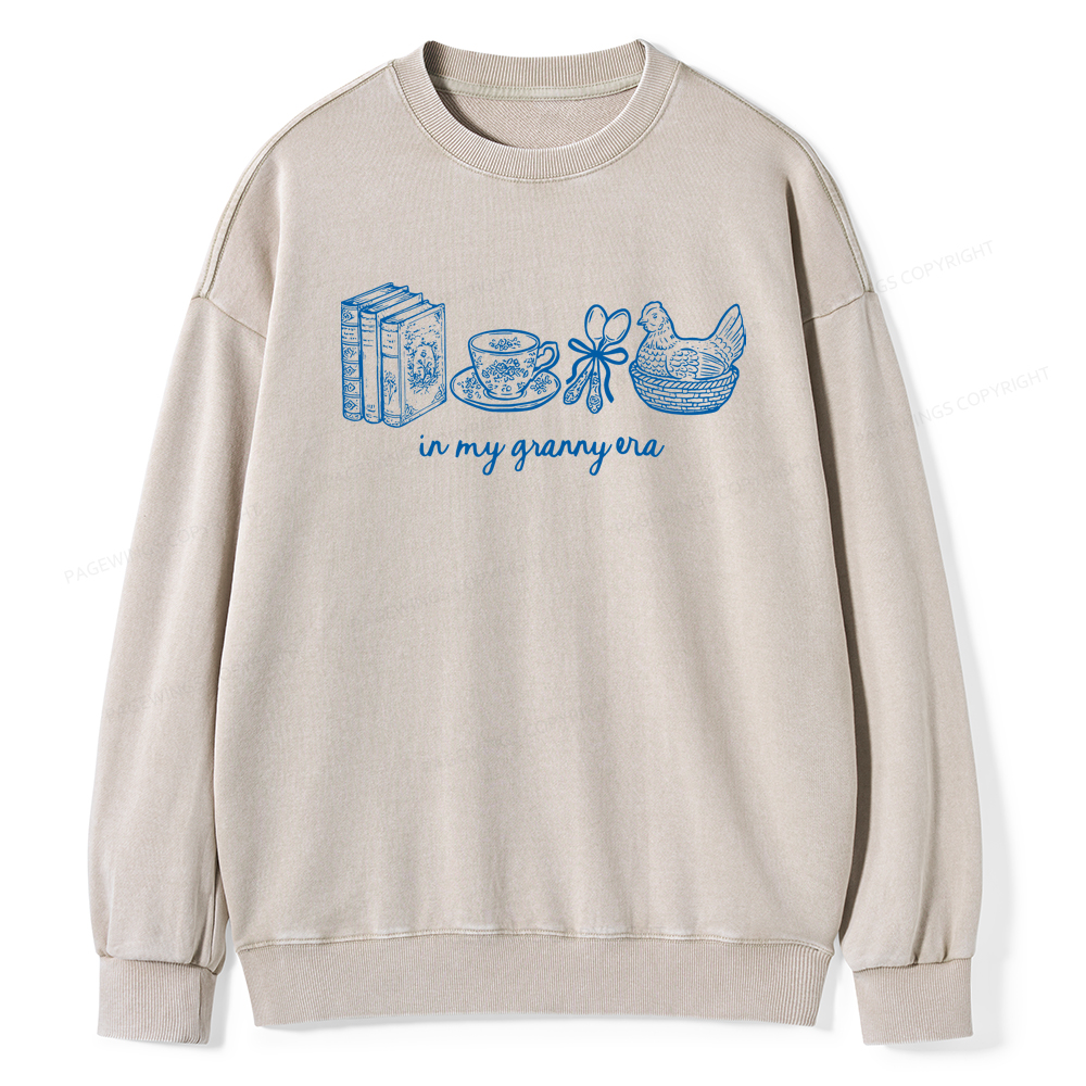Pagewings In My Granny Era Unisex Washed Sweatshirt