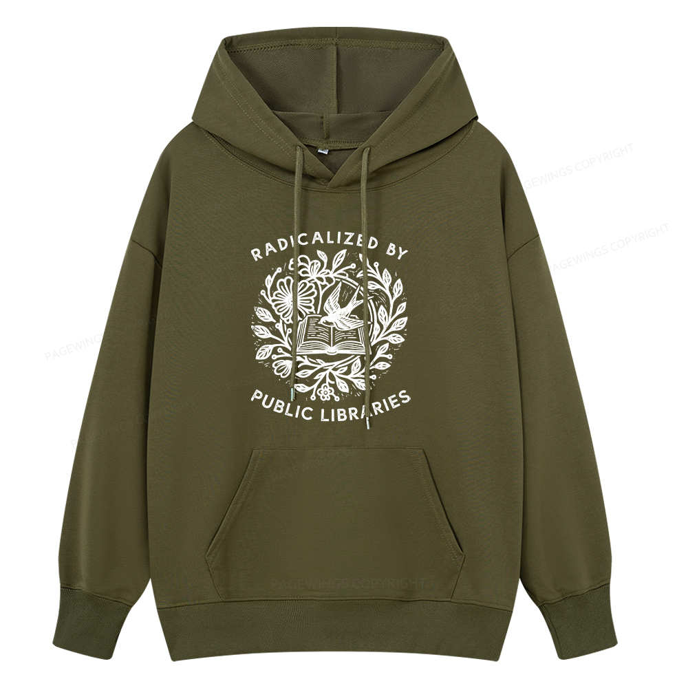 Pagewings Radicalized By Public Libraries Unisex Classic Hoodie