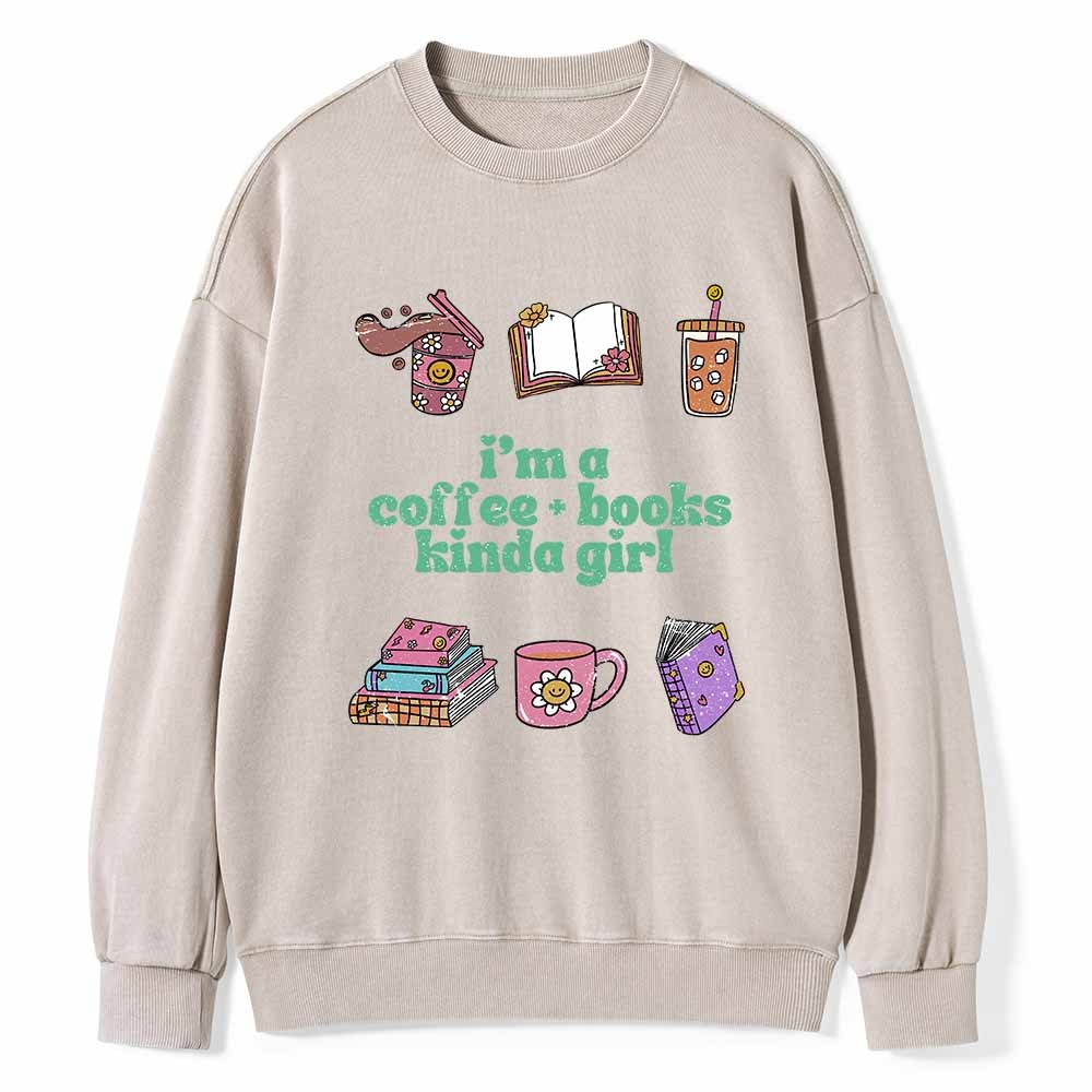 Pagewings I 'm A Coffee Books Kinda Girl Unisex Washed Sweatshirt