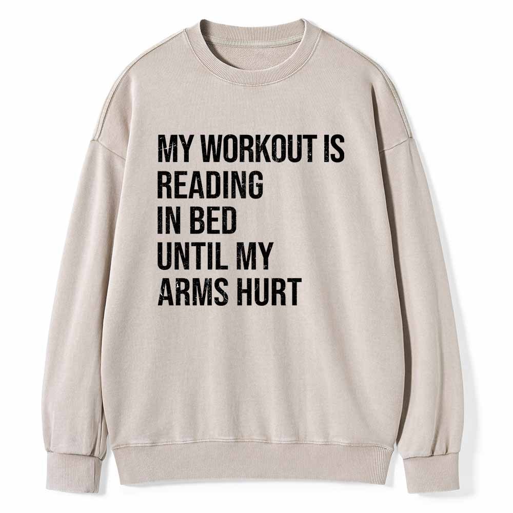 Pagewings My Workout Reading Unisex Washed Sweatshirt
