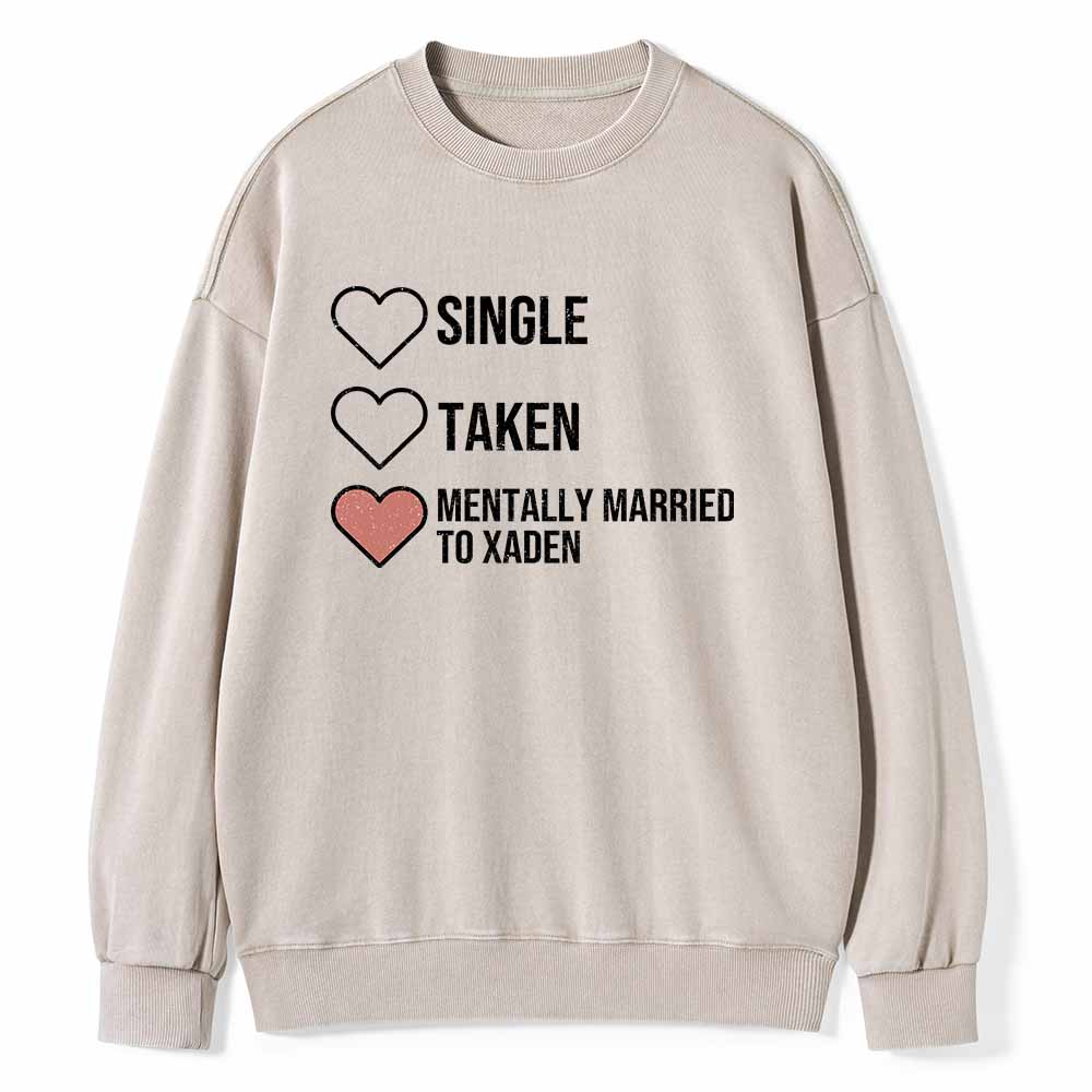 Pagewings Mentally Married To Xaden  Unisex Washed Sweatshirt