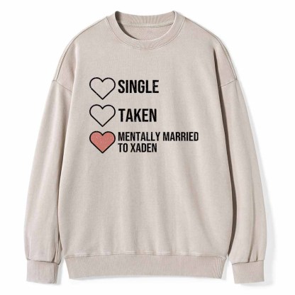 Pagewings Mentally Married To Xaden  Unisex Washed Sweatshirt