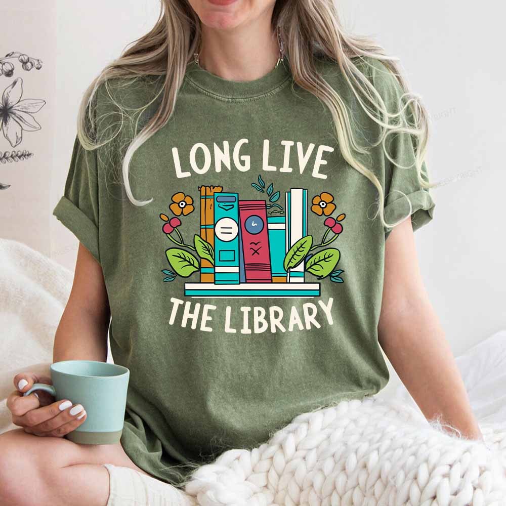 Pagewings Long Live The Library Unisex Washed T-shirt